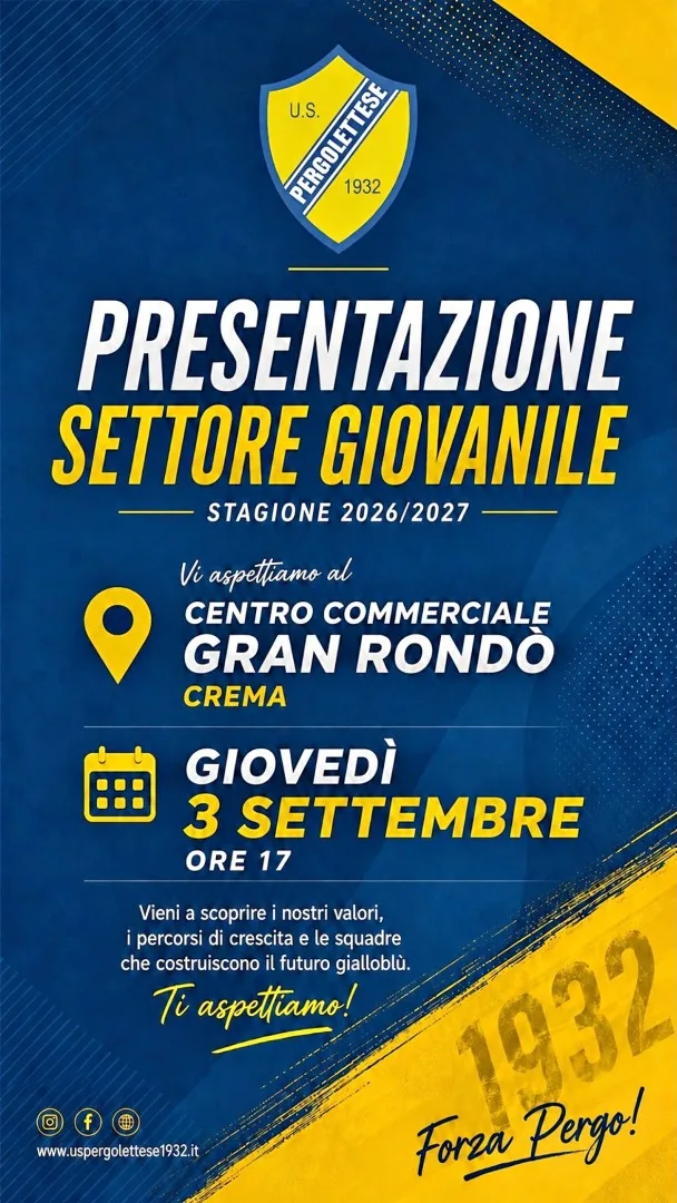 PRESENTAZIONE SETTORE GIOVANILE